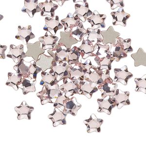 Flat back 360pk light rose foil back, Swarovski&reg; 6mm star flower 2754
