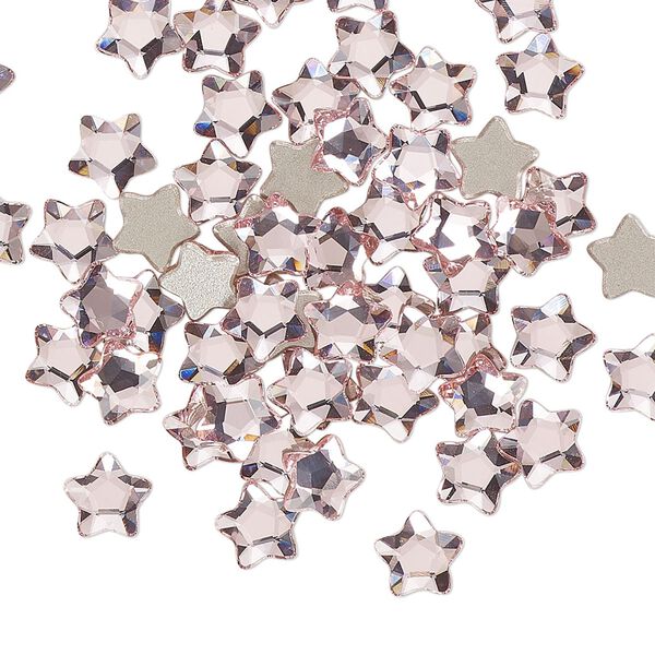Flat back 360pk light rose foil back, Swarovski&reg; 6mm star flower 2754 image number 0