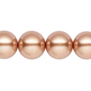 Pearl 1pk bright gold, Celestial Crystal&reg; 14mm round 15.5-16 inch
