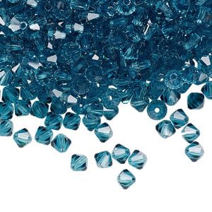Bead 48pk indicolite, Preciosa Czech crystal 4mm bicone