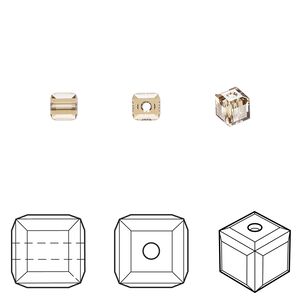 Bead 288pk light Colorado topaz, Swarovski&reg; 4mm cube 5601
