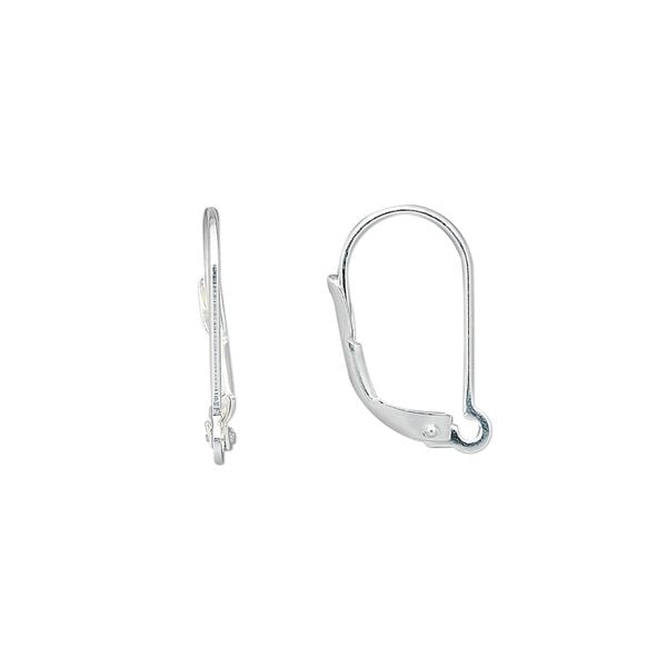 Ear wire leverback 1pkg10 silver-plated, 16mm / open loop, brass 5 pair image number 0