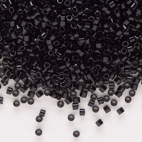 Seed bead, Delica&reg;, glass, pkg/7.5g, #10 round, opaque black (DBM-0010). image number 0