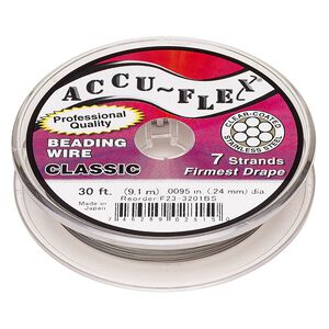 Beading wire, Accu-Flex&reg;, nylon and stainless steel, clear, 7 strand, 0.0095-inch diameter. Sold per 30-foot spool.