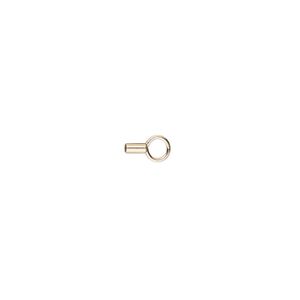 Crimp, 14Kt gold-filled, 3x1.5mm round tube with loop, 1mm inside diameter. Sold individually.