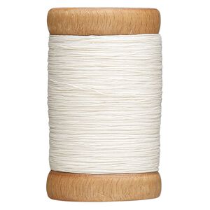 Thread 1pkg1, Hemptique&reg;, linen, white, 0.6mm 3-ply, 6.5-pound test. 516-foot spool.