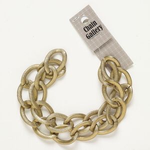 Chain 1pkg1 cable, 21.2mm textured, copper-finished stainless steel / copper 16 inch