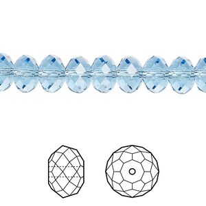 Bead 144pk cool blue, Crystal Passions&reg; Regenerated 8x6mm rondelle 5040