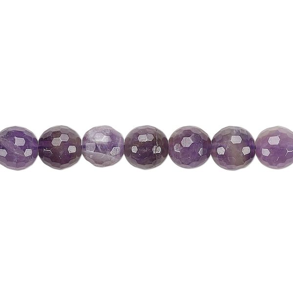 Banded amethyst 1pkg1, faceted round bead natural 8 inch 6mm image number 0