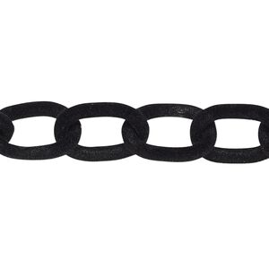 Chain 1pkg1 cable, 12mm, aluminum / flocked black 24 inch