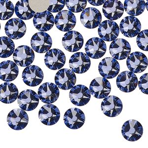 Flat back 144pk tanzanite foil back, Crystal Passions&reg; 6.32-6.5mm rose round SS30 2088