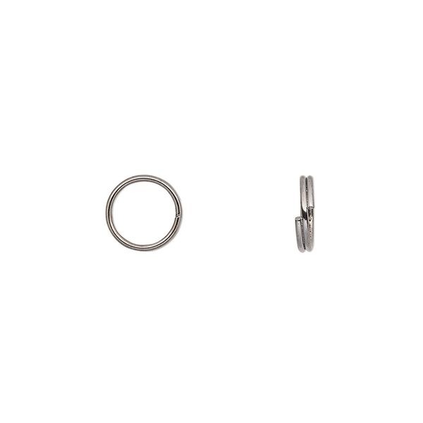 Split ring 1pkg1000 gunmetal-finished, 8mm round, 6.6mm inside diameter / steel image number 0