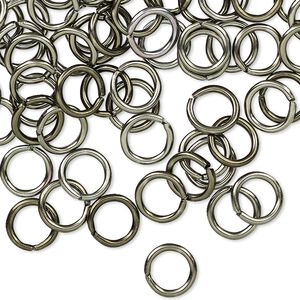Jump ring 1pkg100 aluminum, 8mm round, 16 gauge / 5.4mm inside diameter / gunmetal