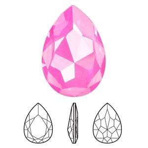Fancy stone 1pk crystal electric pink ignite LacquerPRO, Crystal Passions&reg; 30x20mm pear 4327