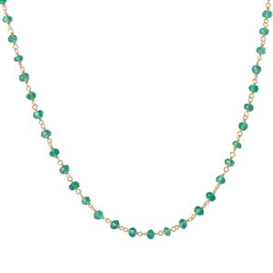 Necklace, green onyx (dyed) and gold-finished sterling silver, 3.5-4mm hand-cut faceted rondelle, 18 inches with S-hook clasp. Sold individually.