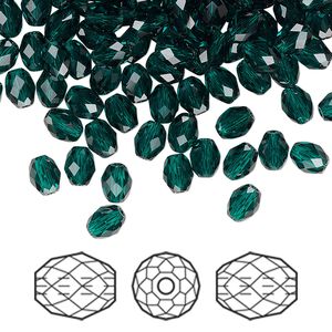 Bead 360pk emerald, Swarovski&reg; 5x4mm olive briolette 5044