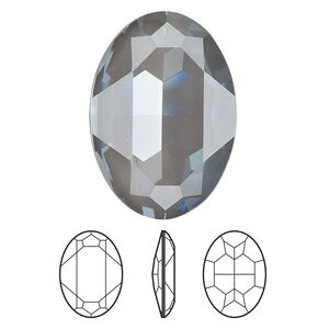 Fancy stone 1pk crystal dark grey ignite LacquerPRO, Crystal Passions&reg; 30x22mm oval 4127