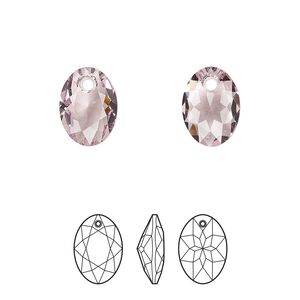 Drop 2pk light amethyst, Crystal Passions&reg; 11.5mm pendant elliptic cut 6438