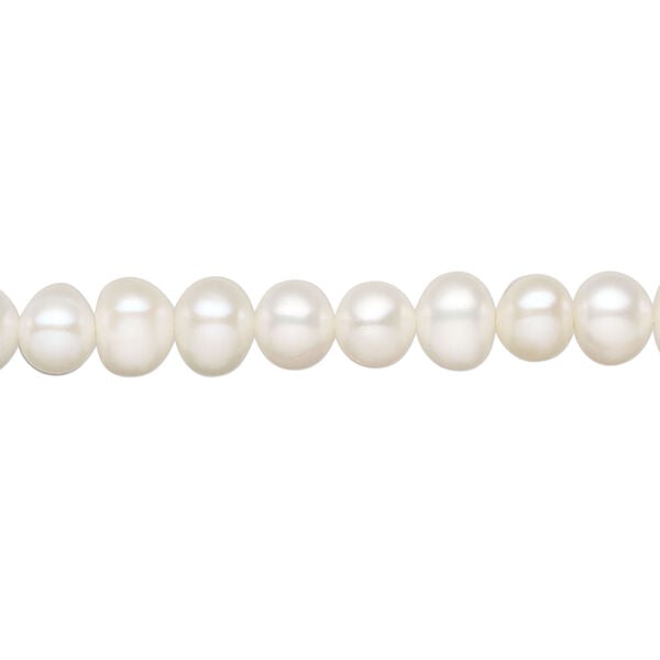 Freshwater pearl 1pkg1, semi-round, 15 inch white 6-7mm cultured image number 0