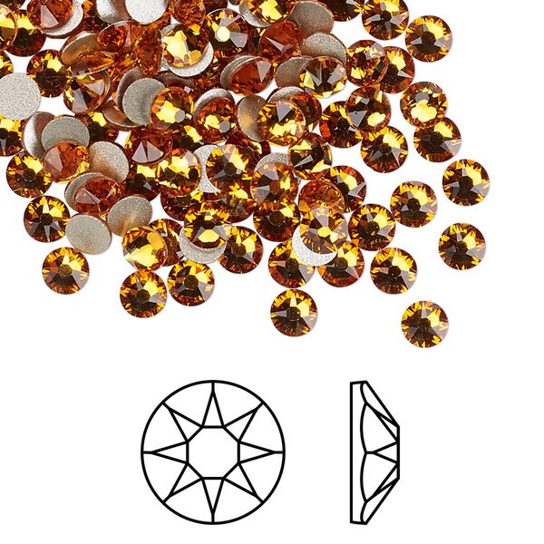Flat back 1440pk topaz foil back, Swarovski&reg; 3.8-4mm rose round SS16 2088 image number 0