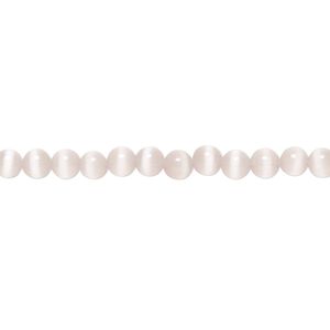 Bead, cat's eye glass (fiber optic glass), lavender, 4mm round, quality grade. Sold per 15-1/2" to 16" strand.