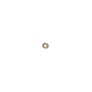Jump ring 1pkg500 gold-plated, 3mm round, 20 gauge / 1.5mm inside diameter / brass / antique