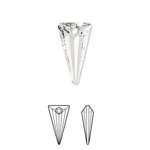 Drop 1pk crystal, Crystal Passions&reg; 18x10mm pendant spike 6480