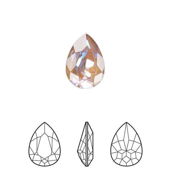 Fancy stone 1pk crystal cappuccino DeLite, Crystal Passions&reg; 14x10mm pear 4320 image number 0