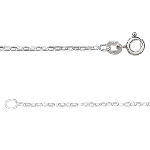 Chain 1pkg1 sterling silver long cable, 1.4mm / mixed clasp, Gossamer&trade; 24 inch