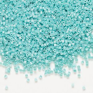 Seed bead, Delica&reg;, glass, pkg/50g, #15 round, opaque luster sea opal (DBS-1567).