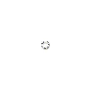 Jump ring 1pkg100 silver-plated, 4mm soldered closed round, 20 gauge / 2.4mm inside diameter / brass