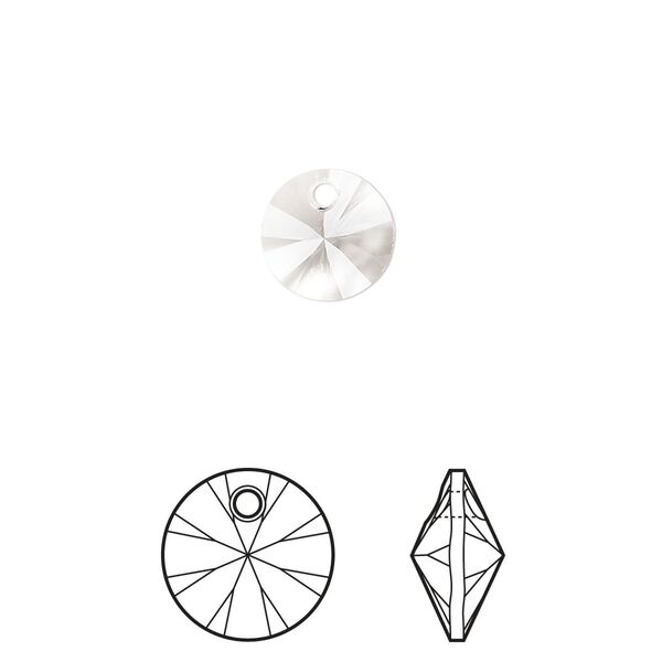 Drop 12pk crystal, Crystal Passions&reg; 8mm pendant mini disk 6428 image number 0