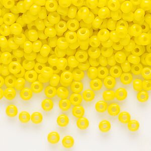 Seed bead, Preciosa Ornela Czech glass, pkg/50g, #8 rocaille, opaque lemon yellow, (83110).