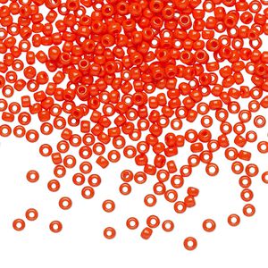Seed bead, TOHO BEADS&reg;, glass, pkg/50g, #11 round, opaque sunset orange (TR-11-50).