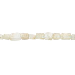 Aquamarine 1pkg1, hand-cut flat rectangle bead 14 inch 4x3mm-8x4mm