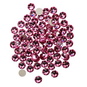 Flat back 144pk rose foil back, Crystal Passions&reg; 3.8-4mm rose round SS16 2088