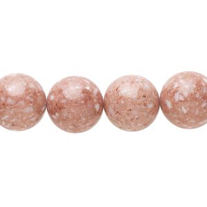 Multi-gemstone / mother-of-pearl shell / resin 1pkg1, round bead 15 inch pale pink 11-13mm