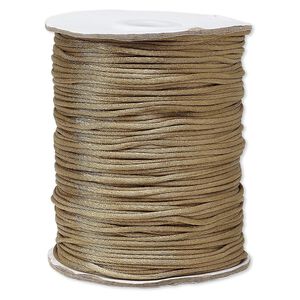 Cord, Satinique&trade;, satin, light brown, 1.5mm small. Sold per 400-foot spool.