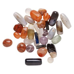 Multi-gemstone 1pkg1, mixed shape bead 4 oz mix 11x7mm-32x16mm