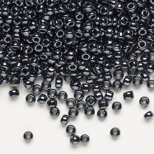 Seed bead, Dyna-Mites&trade;, glass, opaque iris silver, #8 round. Sold per 40-gram pkg.