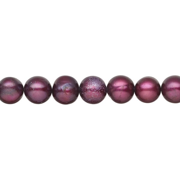 Freshwater pearl 1pkg1, semi-round, 15 inch dark wine 6-7mm cultured image number 0