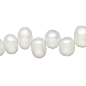 Freshwater pearl 1pkg1, top-drilled rice, 14 inch pale light blue 9x8mm-13x9mm cultured