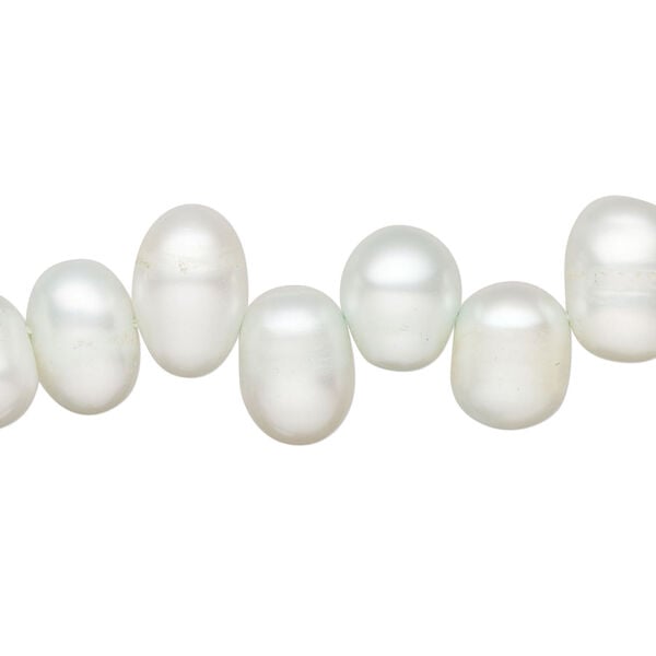 Freshwater pearl 1pkg1, top-drilled rice, 14 inch pale light blue 9x8mm-13x9mm cultured image number 0
