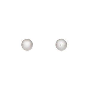 Bead 1pkg2 sterling silver, 6mm seamless round, satin