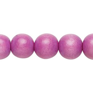 Bead 1pkg1, Taiwanese cheesewood (dyed / waxed), lavender, 11-12mm round, 15-1/2 to 16 inches.