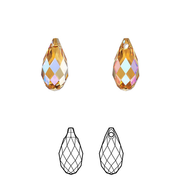 Briolette 1pkg144 dark orange TCF&trade;, Swarovski&reg;, 13x6.5mm pendant drop 6010 image number 0
