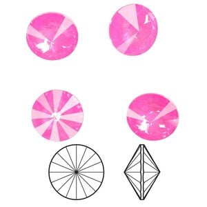 Chaton 144pk crystal electric pink ignite LacquerPRO, Swarovski&reg; 12mm rivoli 1122