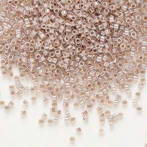 Seed bead, Delica&reg;, glass, pkg/250g, #11 round, opaque inside dyed color luster light cinnamon (DB-0256).