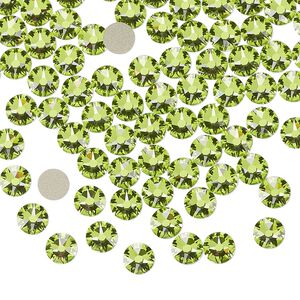 Flat back 144pk citrus green foil back, Crystal Passions&reg; 4.6-4.8mm round SS20 2088