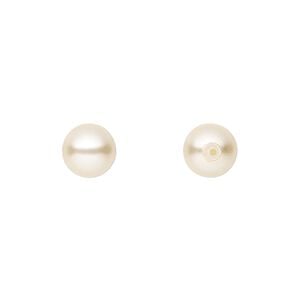 Pearl 10pk cream, Preciosa Czech crystal 8mm half-drilled round